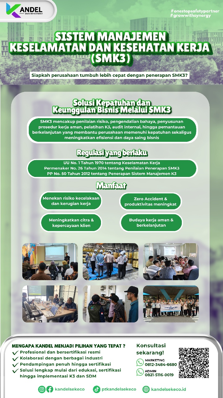 Konsultasi dan Sertifikasi Sistem Manajemen Keselamatan dan Kesehatan Kerja (SMK3)